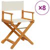 vidaXL 8 daļu saliekamie krēsli, krēmbalts audums