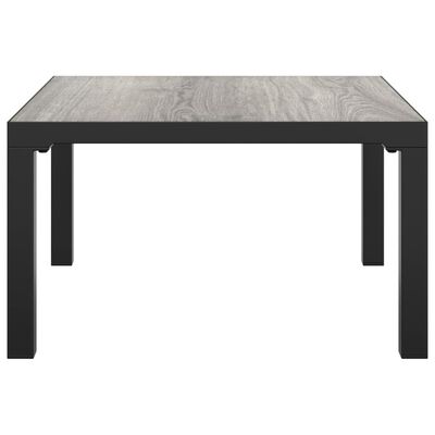 vidaXL dārza kafijas galdiņš, pelēks, 55x55x31 cm, DPC, tērauds