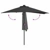 vidaXL Dārza parasols Melna 294 x 150 x 223 cm Poliesters un tērauds