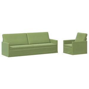 vidaXL Dīvānu komplekts 2 pcs Gai&scaron;i zaļa Samts