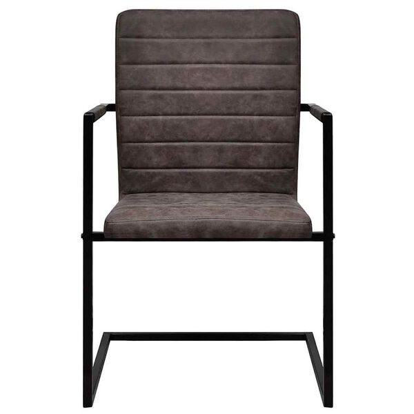 vidaXL konsoles virtuves krēsli, 2 gab., tum&scaron;i brūna mākslīgā āda