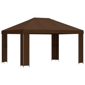 vidaXL Nojume 4 &times; 3 m Brūna Poliesters un tērauds 190 gsm