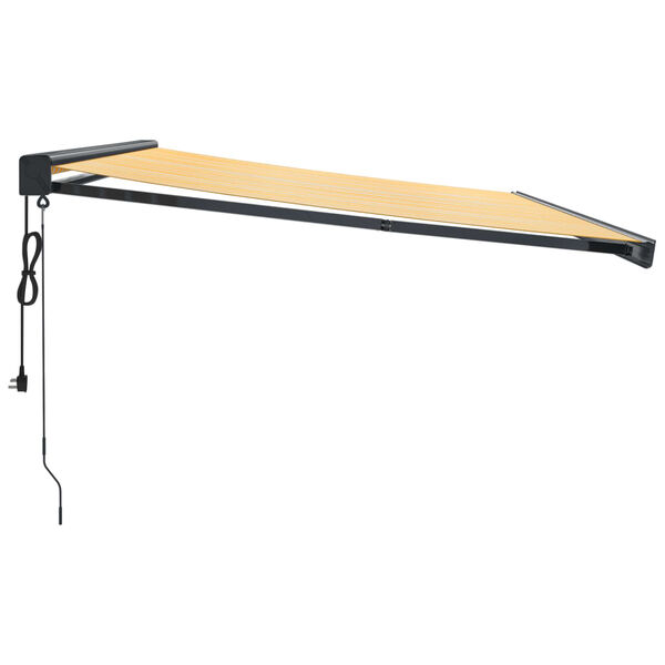 vidaXL izvelkama markīze, dzeltena, balta, 4,5x3 m, audums, alumīnijs