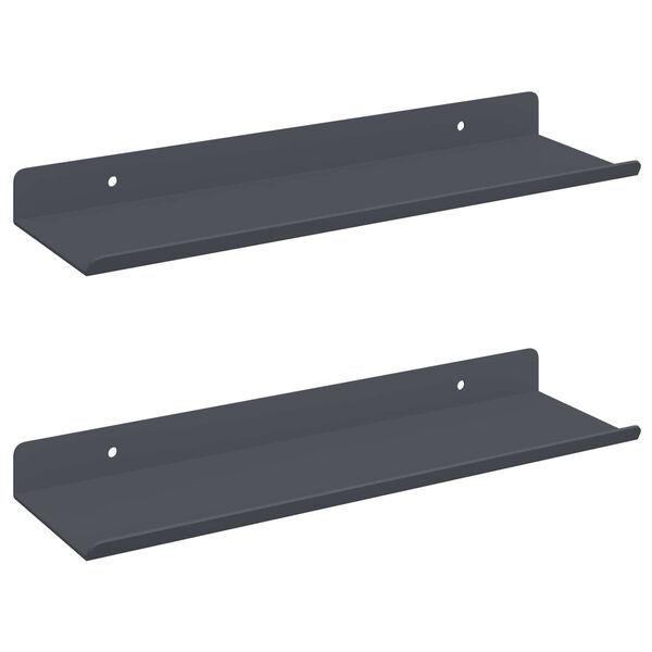 vidaXL Peldējo&scaron;ais plaukts 2 pcs Antracīts 30 x 9 x 2,5 cm Tērauds