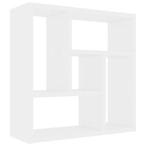 vidaXL sienas plaukts, balts, 45,1x16x45,1 cm, inženierijas koks
