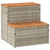 vidaXL burbuļvanna Step gai&scaron;i pelēka 50x50x50,5 cm un akācijas masīva