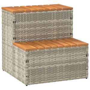 vidaXL burbuļvanna Step gai&scaron;i pelēka 50x50x50,5 cm un akācijas masīva