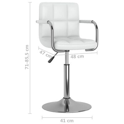vidaXL virtuves krēsls, balta mākslīgā āda