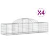 vidaXL arkveida gabiona grozi, 4 gb., 200x50x40/60 cm, cinkota dzelzs