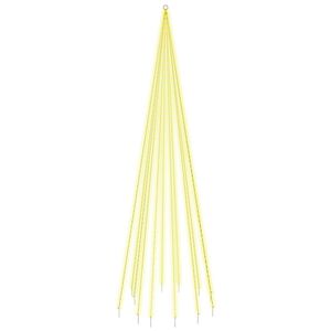 vidaXL Ziemassvētku egle karoga mastam, 732 silti baltas LED, 500 cm