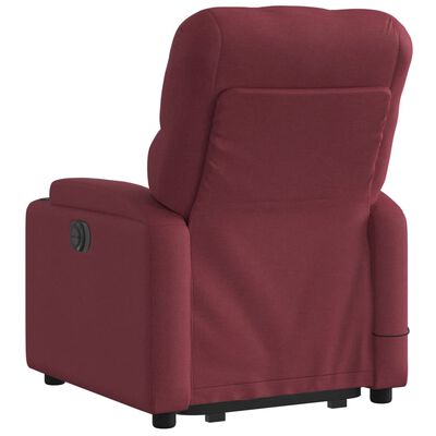vidaXL masāžas krēsls, paceļams, atgāžams, vīnsarkans audums