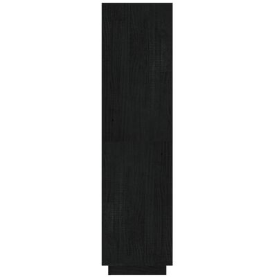 vidaXL grāmatu plaukts, melns, 40x35x135 cm, priedes masīvkoks