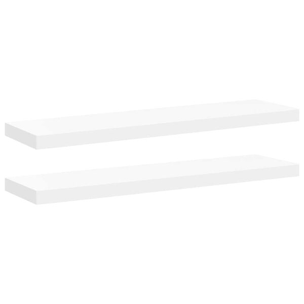 vidaXL sienas plaukti, 2 gab., balti, 90x23,5x3,8 cm, MDF
