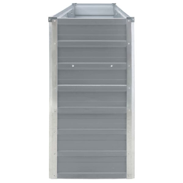 vidaXL puķu kaste, pelēka, 320x40x77 cm, cinkots tērauds