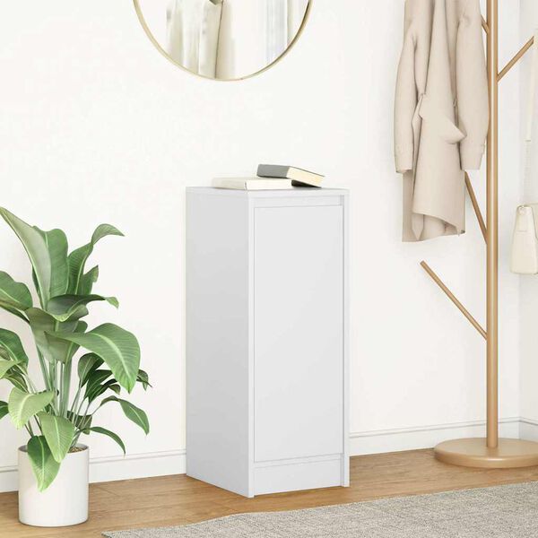 vidaXL kumode, balta, 29,5x34x76 cm, inženierijas koks