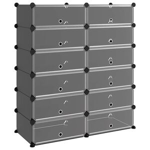 vidaXL apavu plaukts, melns, 94,5x36,5x106 cm, plastmasa
