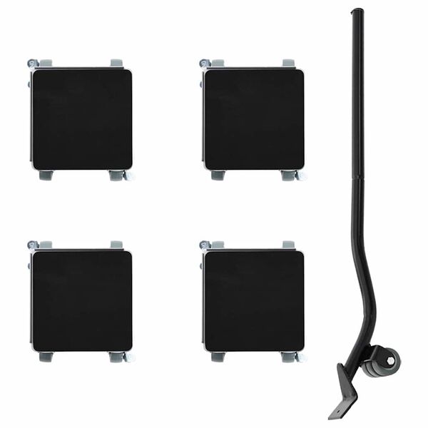 vidaXL mēbeļu riteņi, 4 gab., ar pacēlāju, 13,5x13,5x6 cm, tērauds, 1300 kg