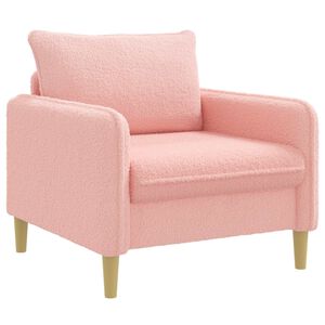 vidaXL XL atpūtas krēsls Rozā Boucl&eacute;