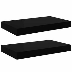 vidaXL sienas plaukti, 2 gab., melni, 40x23,5x3,8 cm, MDF
