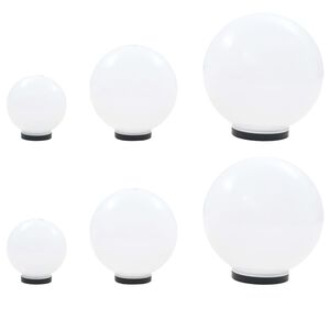 vidaXL LED lampas, 6 gab., sfēriskas, 20/30/40 cm, PMMA