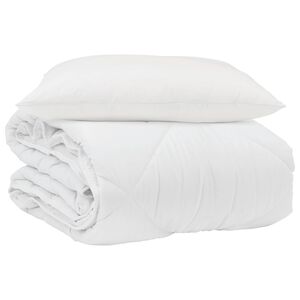 vidaXL Vasaras segas ar spilvenu 2 pcs Balts Mikro&scaron;ķiedra