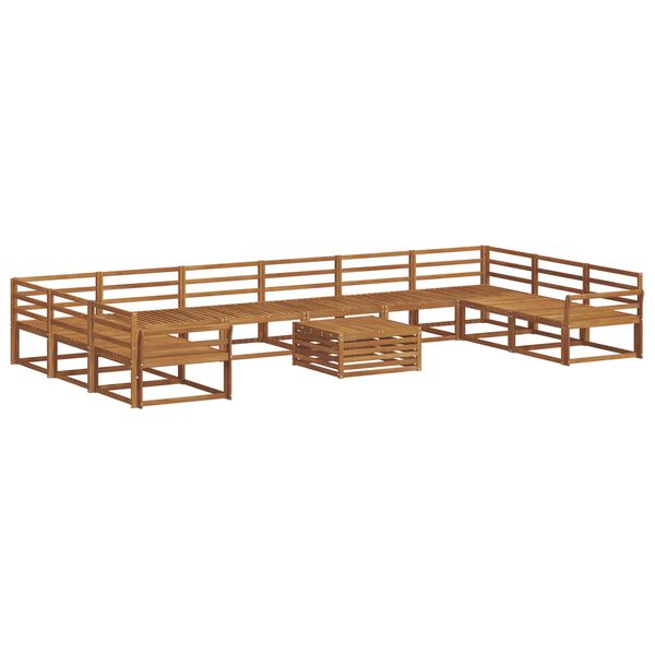 vidaXL Āra dīvānu komplekts 11 pcs Dabiska Cietā akācijas koks