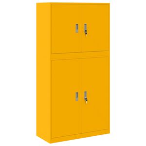 vidaXL Skapītis 2 gab. Sinepju dzeltena 90 x 40 x 175 cm Tērauds