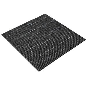 vidaXL Paklāja flīze Svītrains melns 50 x 50 cm 36 gab. PP un bitumens