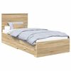 vidaXL Gultas rāmis ar atvilktni Sonoma ozols un sudrabs 75 x 190 cm