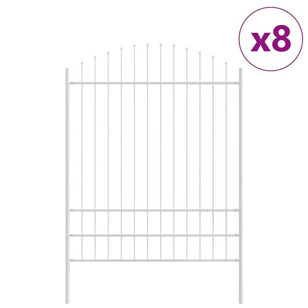 vidaXL Dārza žogs 8 pcs Balts 170 x 225 cm