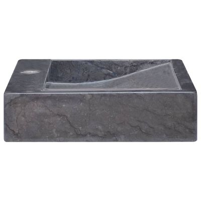 vidaXL izlietne, 58x39x10 cm, melns marmors