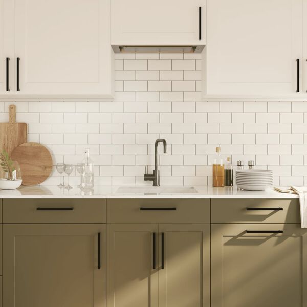 vidaXL skapja rokturi, 10 gab., melni, 192 mm, nerūsējo&scaron;ais tērauds