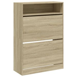 vidaXL apavu skapītis ar 2 atvilktnēm, koka krāsa, 80x34x116 cm