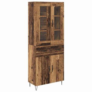 vidaXL Augstais skapītis Vecs koks 69,5 x 34 x 90 cm Inženierijas koks
