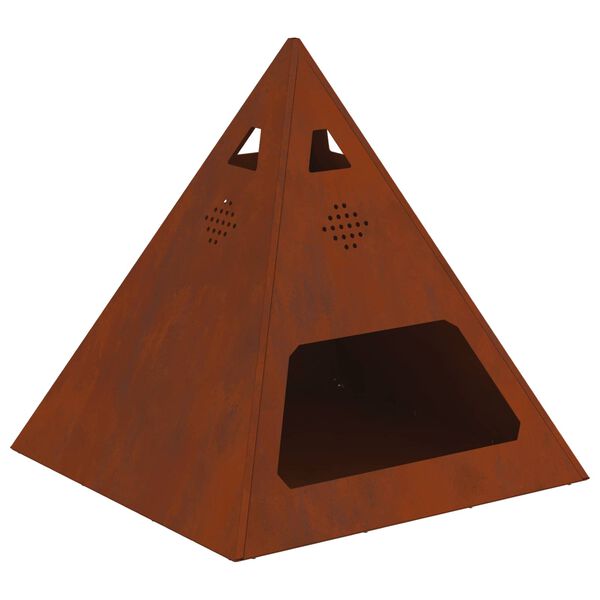 vidaXL Uguns bedre Brūna 50 x 50 x 51 cm Novecināts tērauds