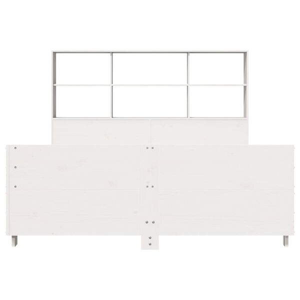 vidaXL gulta bez matrača, balts, 120x190 cm, priedes masīvkoks