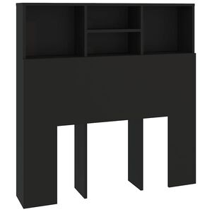 vidaXL gultas galvgalis ar plauktu, melns, 100x19x103,5 cm