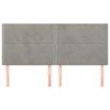 vidaXL galvgalis, gai&scaron;i pelēks, 160x5x118/128 cm, samts