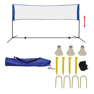 vidaXL badmintona tīkls un badmintona volāniņi, 300x155 cm