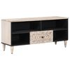 vidaXL Televizora skapī&scaron;a Balts 100 x 33,5 x 46 cm Cieta mango koksne