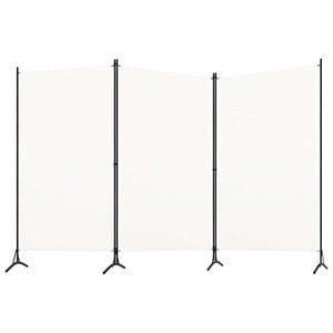 vidaXL 3-paneļu istabas aizslietnis, balts, 260x180 cm, audums