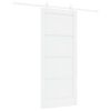 vidaXL Slīdo&scaron;ās durvis 86 x 198,5 cm Inženierijas koks Balts