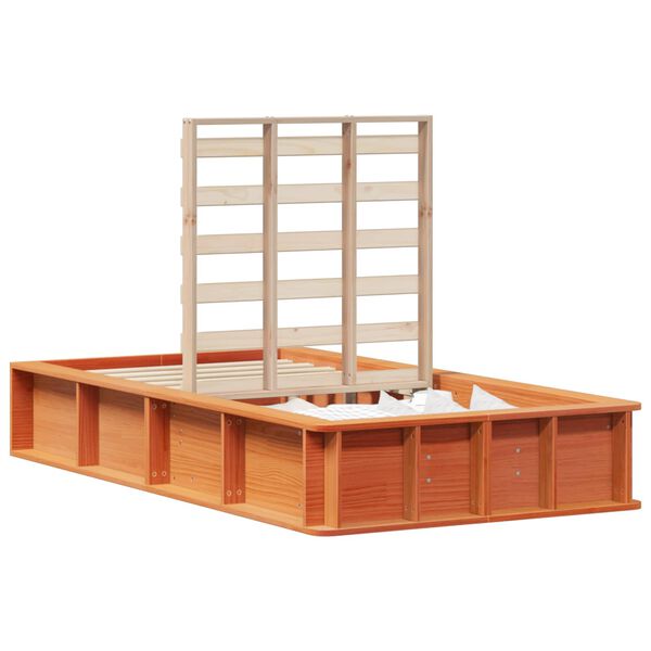 vidaXL Gultas rāmis Vaks brūns 75 x 190 cm Ciets priedes koks