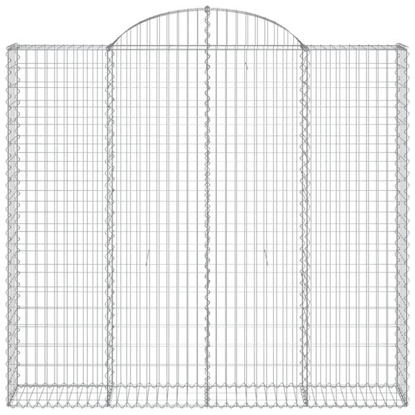 vidaXL arkveida gabiona grozi, 6 gb., 200x50x180/200cm, cinkota dzelzs