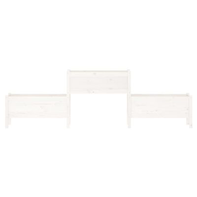 vidaXL puķu kaste, balta, 245,5x44x75 cm, priedes masīvkoks