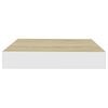 vidaXL sienas plaukti, 4 gab., balti, ozolkoka, 23x23,5x3,8 cm, MDF