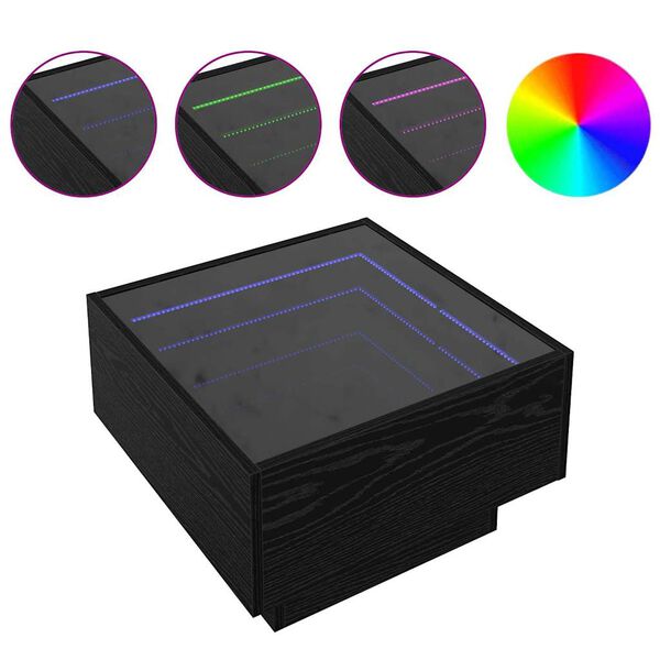 vidaXL Kafijas galdiņš Melns ozols 50 x 50 x 30 cm Inženierijas koks