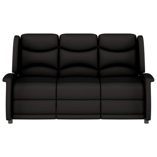 vidaXL trīsvietīgs masāžas krēsls, atgāžams, melns audums