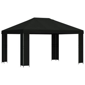 vidaXL Nojume 4 &times; 3 m Melns Poliesters un tērauds 190 gsm