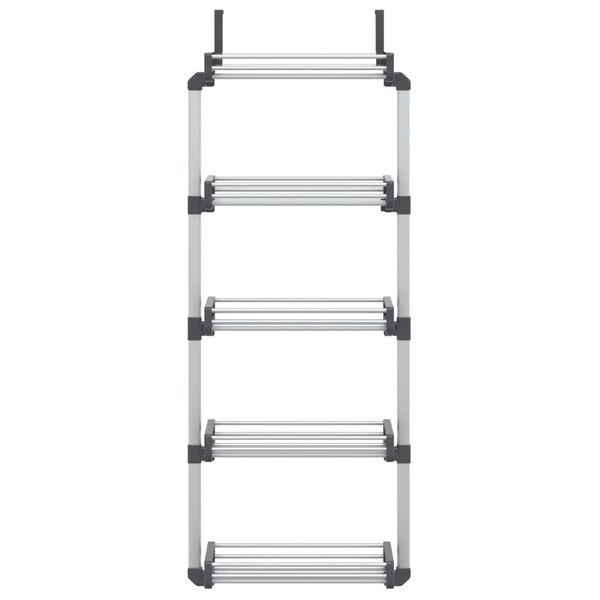 vidaXL durvju organizators ar 5 plauktiem, 52x20x135 cm, alumīnijs